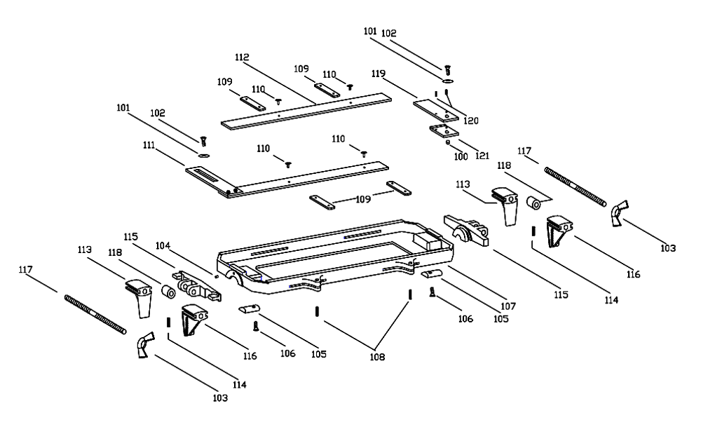Fig-0 Diagram and Parts List for ULF  Porter Cable Dovetail Machine